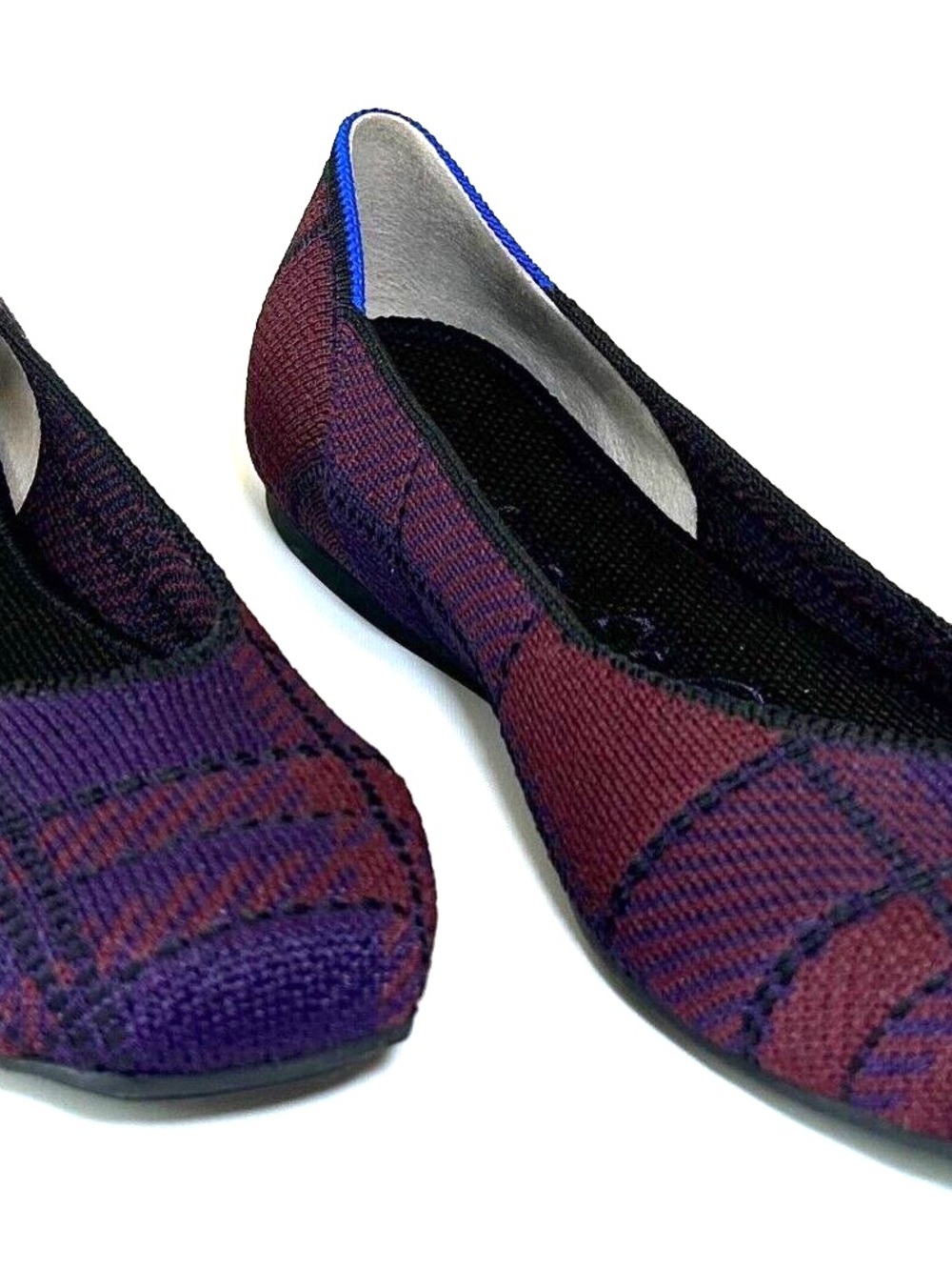Rothy's the square plaid Knit Slip-On Flats